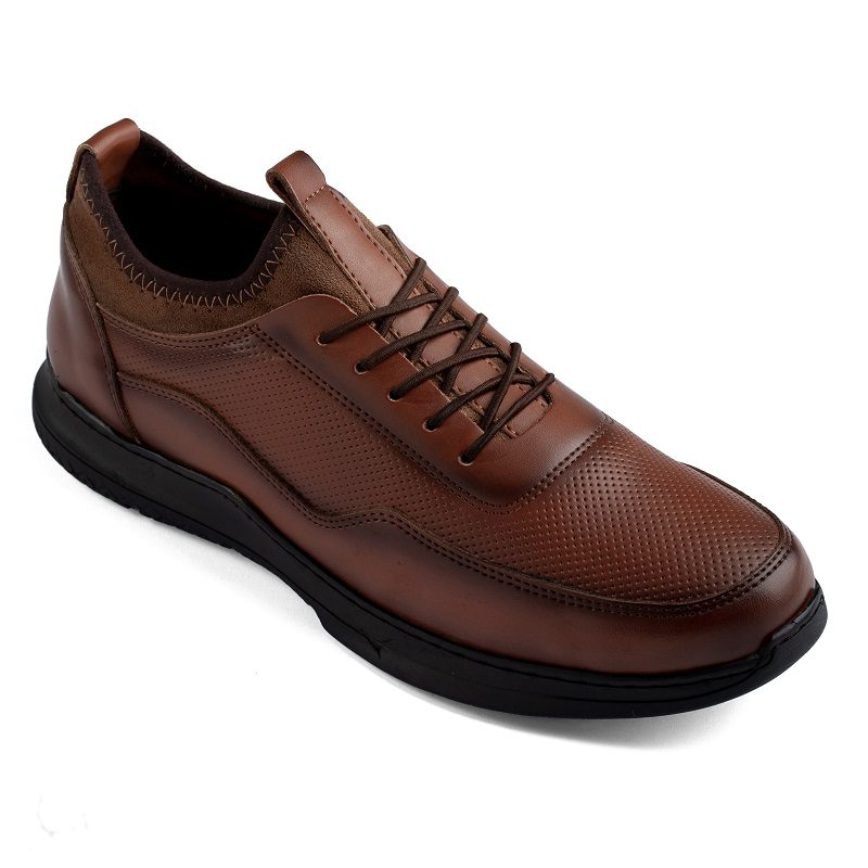 حذاء رجالي جلد مستورد ومريح والجزء العلوي من الليكرا المرن