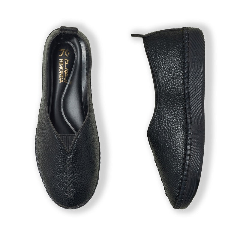 حذاء حريمي فلات جلد مكسر 7700