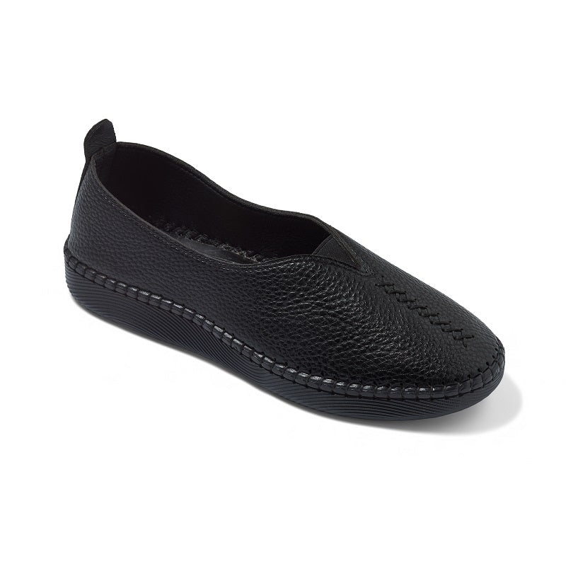 حذاء حريمي فلات جلد مكسر 7700