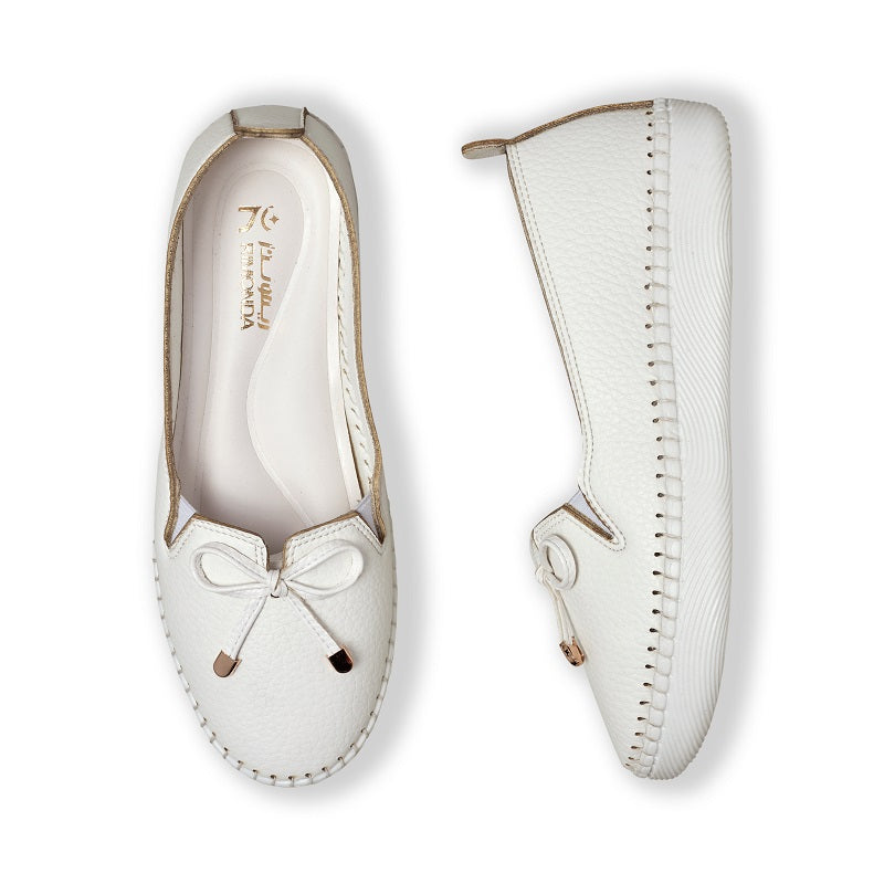 حذاء حريمي فلات جلد مكسر كود 7701