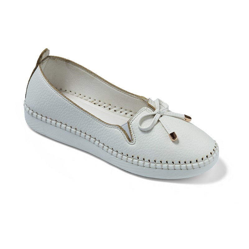 حذاء حريمي فلات جلد مكسر كود 7701